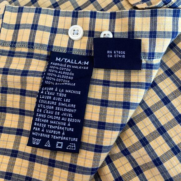 Nautica Men's Yellow & Black Plaid Long Sleeve Button Shirt Size Medium - Picture 5 of 6